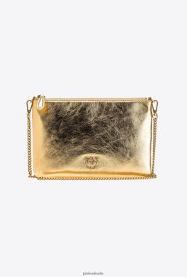 Crossbody Bags | Pinko Foiled Classic Flat Love Bag ANTIQUE GOLD FTB64L1196 Pinko Uk