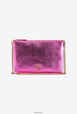 Crossbody Bags | Pinko Foiled Classic Flat Love Bag PINK-ANTIQUE GOLD FTB64L1197 Pinko Bags Uk