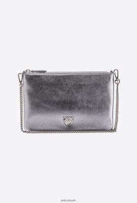 Crossbody Bags | Pinko Foiled Classic Flat Love Bag SILVER-OLD SILVER FTB64L1195 Pinko Dress Uk