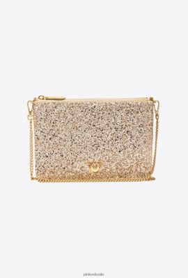 Crossbody Bags | Pinko Glittery Classic Flat Love Bag ANTIQUE GOLD FTB64L1199 Pinko Uk