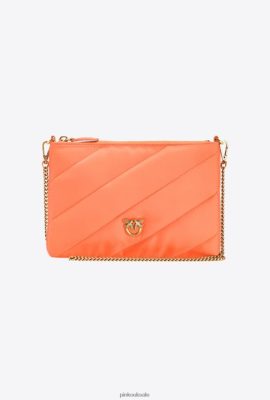 Crossbody Bags | Pinko Recycled Flat Bag VIBRANT ORANGE-ANTIQUE GOLD FTB64L1272 Pinko Bags Uk
