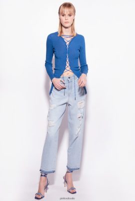 Jeans | Pinko Distressed mom-fit jeans LIGHT BLEACH WASH FTB64L852 Pinko Bags Uk