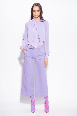 Jeans | Pinko Flared trousers with belt PURPLE FTB64L792 Pinko Bags Uk