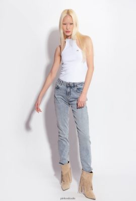 Jeans | Pinko Skinny jeans in worn-look stretch powder denim YELLOW WASH FTB64L871 Pinko Dress Uk