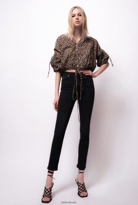 Jeans | Pinko Skinny jeans with Love Birds belt LIMO BLACK FTB64L891 Pinko Bags Uk