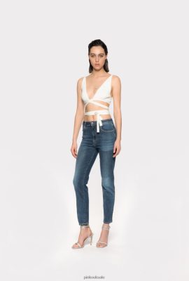 Jeans | Pinko Slim-fit jeans with laser patches MID WASH FTB64L884 Pinko Uk