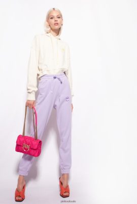 Jogging Wear and Leggings | Pinko Logo-print joggers LILAC - LIGHT SORBET FTB64L715 Pinko Dress Uk