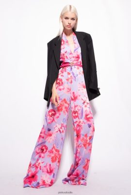 Jumpsuits and Dungarees | Pinko Floral-print jumpsuit LILAC/LIGHT PINK/FUCHSIA FTB64L97 Pinko Dress Uk