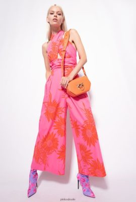 Jumpsuits and Dungarees | Pinko Jumpsuit with large printed flowers PINK/RED FTB64L67 Pinko Dress Uk