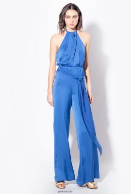 Jumpsuits and Dungarees | Pinko Light jumpsuit with sash BLUE FTB64L7 Pinko Dress Uk