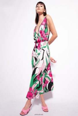 Long Dresses | Pinko Flowing floral-print dress MULTI BLACK/FUCHSIA FTB64L42 Pinko Bags Uk