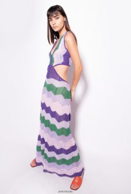 Long Dresses | Pinko Long crochet dress MULT. GREEN/LILAC FTB64L128 Pinko Uk