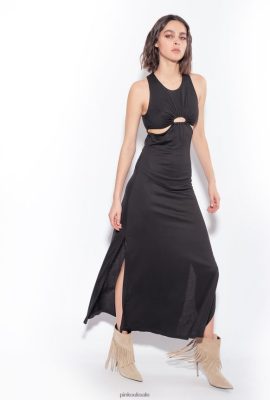 Long Dresses | Pinko Long dress with cut-out detail LIMO BLACK FTB64L5 Pinko Uk