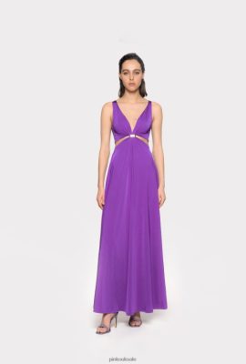 Long Dresses | Pinko Long dress with metal detail PRIDE PURPLE FTB64L33 Pinko Bags Uk