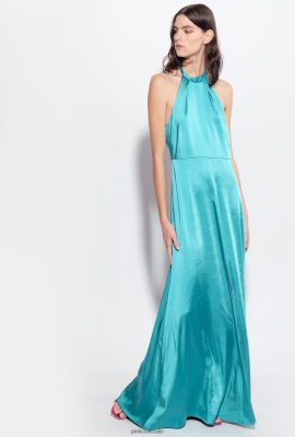 Long Dresses | Pinko Open-back satin dress BLUE FTB64L51 Pinko Bags Uk