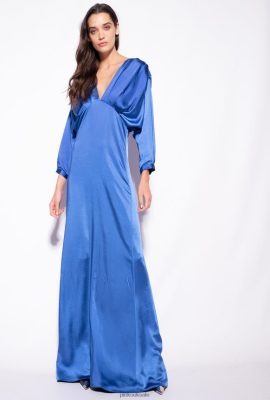 Long Dresses | Pinko Satin dress with bow BLUE FTB64L111 Pinko Bags Uk