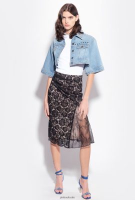 Long Skirts | Pinko Long lace skirt LIMO BLACK FTB64L813 Pinko Bags Uk