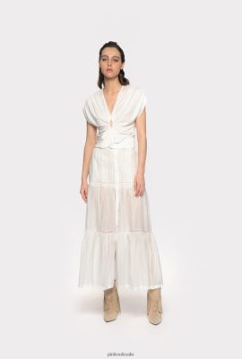 Long Skirts | Pinko Long muslin skirt PURE WHITE FTB64L918 Pinko Bags Uk