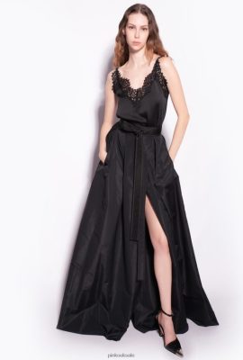 Long Skirts | Pinko Taffeta maxi-skirt LIMO BLACK FTB64L911 Pinko Uk