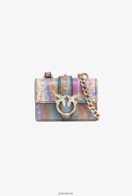 Microlove Bags | Pinko Galleria multicoloured reptile Micro Love Bag One MULTICOLOUR-SHINY GOLD FTB64L1256 Pinko Uk