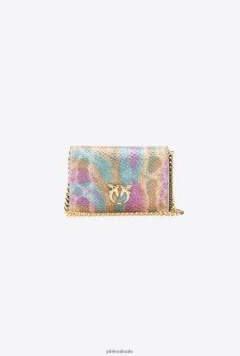 Microlove Bags | Pinko Galleria multicoloured reptile skin shoulder-strap card holder MULTICOLOUR-SHINY GOLD FTB64L1165 Pinko Dress Uk