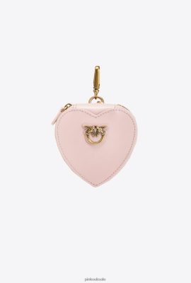 Microlove Bags | Pinko Heart-shaped charm with mirror DUSTY PINK-ANTIQUE GOLD FTB64L1248 Pinko Bags Uk
