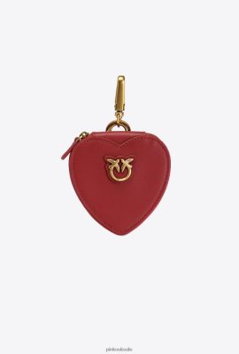Microlove Bags | Pinko Heart-shaped charm with mirror RUBY RED-ANTIQUE GOLD FTB64L1249 Pinko Dress Uk