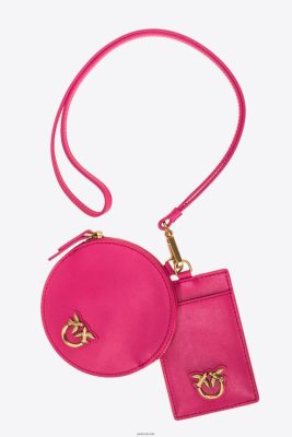 Microlove Bags | Pinko Leather neck pouches PINK-ANTIQUE GOLD FTB64L1257 Pinko Bags Uk