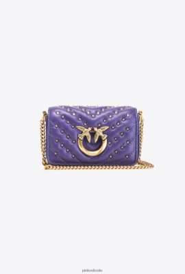 Microlove Bags | Pinko Micro Love Bag Click Chevron Studs PLUMERIA PURPLE-ANTIQUE GOLD FTB64L1216 Pinko Dress Uk