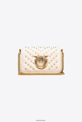 Microlove Bags | Pinko Micro Love Bag Click Chevron Studs WHITE-ANTIQUE GOLD FTB64L1217 Pinko Uk