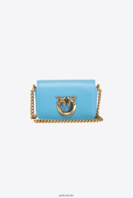 Microlove Bags | Pinko Micro Love Bag Click Simply SKY BLUE-ANTIQUE GOLD FTB64L1221 Pinko Bags Uk
