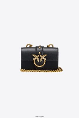 Microlove Bags | Pinko Micro Love Bag Icon Simply BLACK-ANTIQUE GOLD FTB64L1213 Pinko Dress Uk