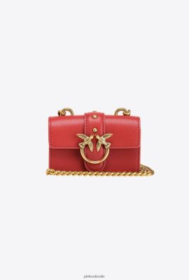 Microlove Bags | Pinko Micro Love Bag Icon Simply RUBY RED-ANTIQUE GOLD FTB64L1214 Pinko Uk