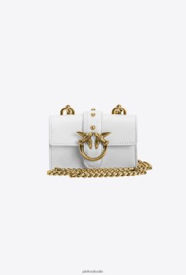 Microlove Bags | Pinko Micro Love Bag Icon Simply WHITE-ANTIQUE GOLD FTB64L1212 Pinko Bags Uk
