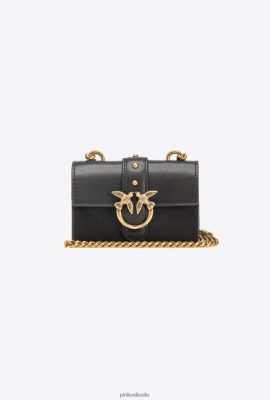 Microlove Bags | Pinko Micro Love Bag One Simply BLACK-ANTIQUE GOLD FTB64L1206 Pinko Bags Uk