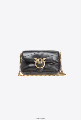 Microlove Bags | Pinko Micro Love Bag Puff BLACK-ANTIQUE GOLD FTB64L1229 Pinko Uk