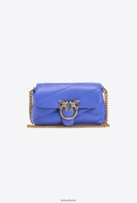 Microlove Bags | Pinko Micro Love Bag Puff CORSICA BLUE-ANTIQUE GOLD FTB64L1227 Pinko Bags Uk