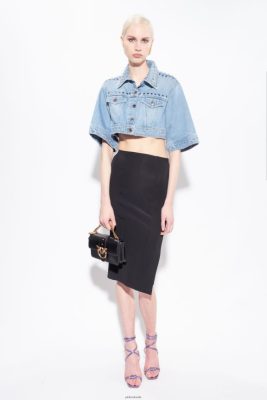 Mid-Calf Length Skirts | Pinko Calf-length skirt with slit LIMO BLACK FTB64L906 Pinko Bags Uk