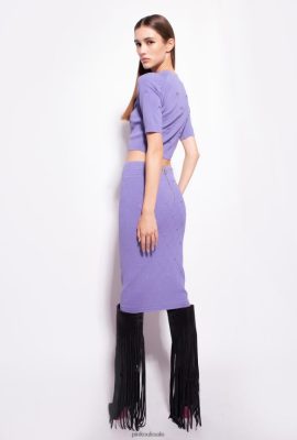 Mid-Calf Length Skirts | Pinko Jacquard Love Birds skirt MULTICOLOUR - BLACK/WHITE FTB64L828 Pinko Bags Uk