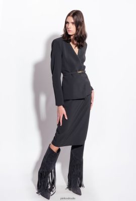 Mid-Calf Length Skirts | Pinko Midi skirt with slit LIMO BLACK FTB64L800 Pinko Uk