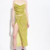 Mid-Calf Length Skirts | Pinko Sequin midi skirt GREEN - SOLFATARA FTB64L903 Pinko Bags Uk