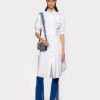 Mid-Length Dresses | Pinko Cotton poplin shirt dress with sash BRIGHT WHITE FTB64L41 Pinko Uk