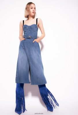Mid-Length Dresses | Pinko Denim bustier dress DARK MID WASH FTB64L56 Pinko Uk
