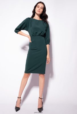 Mid-Length Dresses | Pinko Midi dress with sheath skirt PONDEROSA GREEN FTB64L214 Pinko Dress Uk