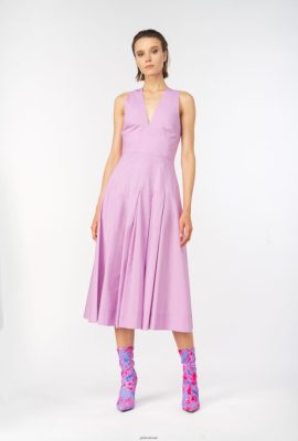 Mid-Length Dresses | Pinko Pleated poplin dress DK SAFFRON FTB64L45 Pinko Bags Uk