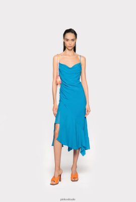 Mid-Length Dresses | Pinko Silk-blend slip dress DIRECTOR BLUE FTB64L81 Pinko Bags Uk