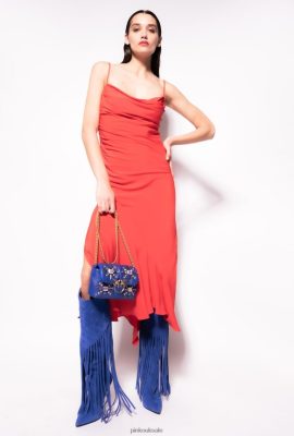 Mid-Length Dresses | Pinko Silk-blend slip dress FORMULA1 RED FTB64L80 Pinko Uk