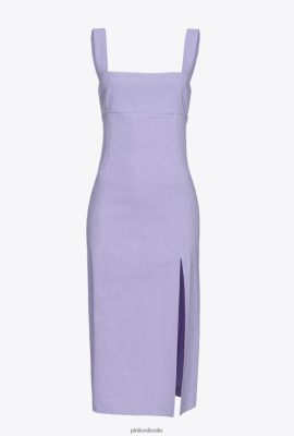 Mid-Length Dresses | Pinko Stretch linen calf-length dress LIGHT ORCHID FTB64L122 Pinko Uk