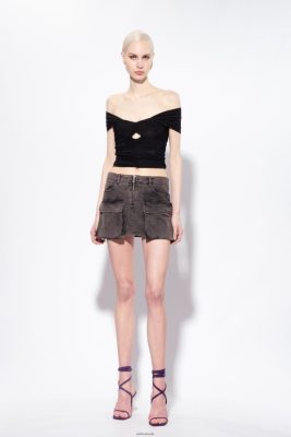Miniskirts | Pinko Cargo mini skirt LIMO BLACK FTB64L897 Pinko Bags Uk