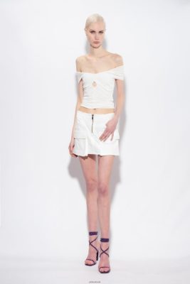 Miniskirts | Pinko Cargo mini skirt PURE WHITE FTB64L898 Pinko Dress Uk